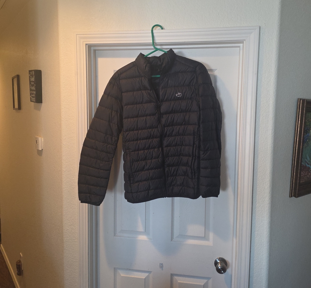 Lacoste Men's Black Quilted Down-Style Puffer Jacket